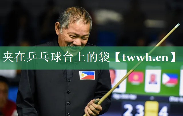 夹在乒乓球台上的袋 夹在乒乓球台上的袋